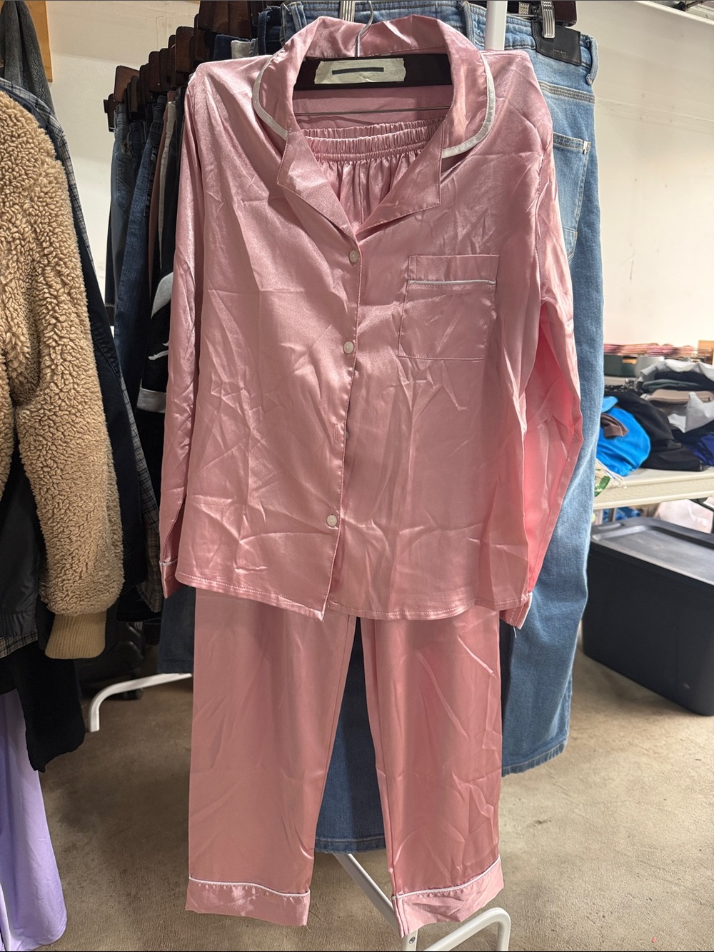 Kids Satin Pink Pajama Set - Brand Unspecified